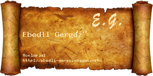 Ebedli Gergő névjegykártya
